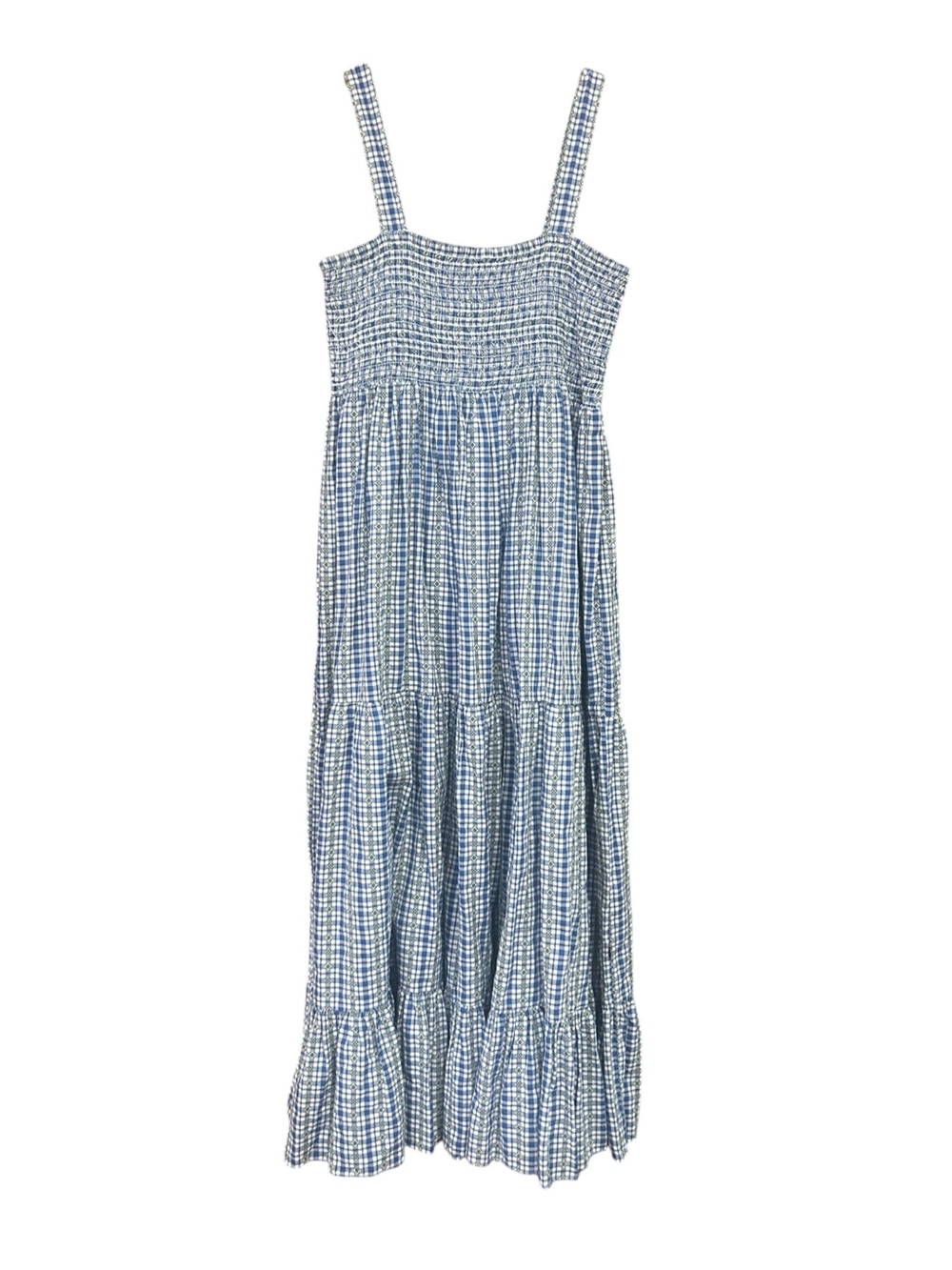 Tommy Hilfiger Gingham Smocked Bodice Tiered Maxi Dress Size XL